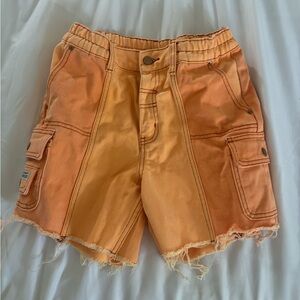 Orange cargo shorts